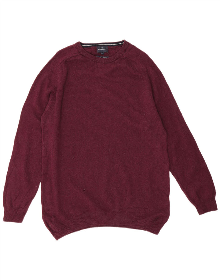 Marks & Spencer Mens Blue Harbour Crew Neck Jumper Sweater Large Burgundy