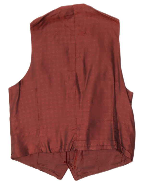 Chaleco vintage para hombre IT 46 Pequeño Borgoña Floral