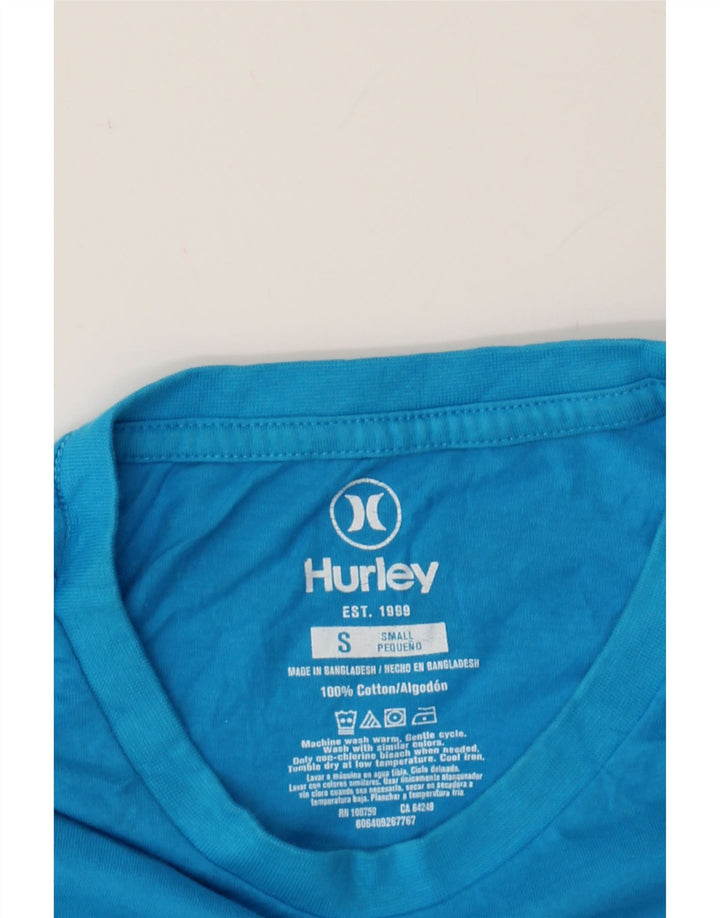 HURLEY Mens Graphic T-Shirt Top Small Blue Cotton Vintage Hurley and Second-Hand Hurley from Messina Hembry 