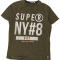 Superdry Mens Graphic T-Shirt Top Large Khaki Cotton
