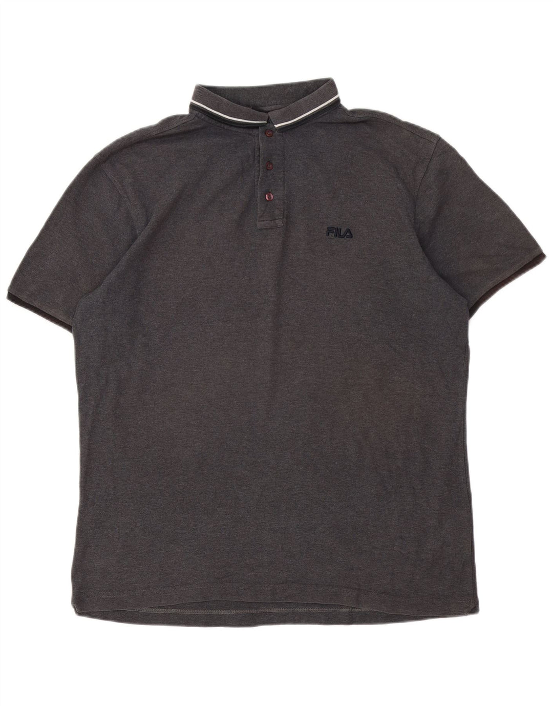 FILA Mens Polo Shirt XL Grey Cotton