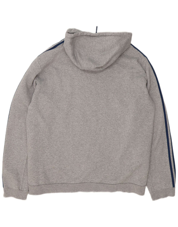 Adidas Herren Zip Hoodie Pullover 2XL Grau gefleckte Baumwolle