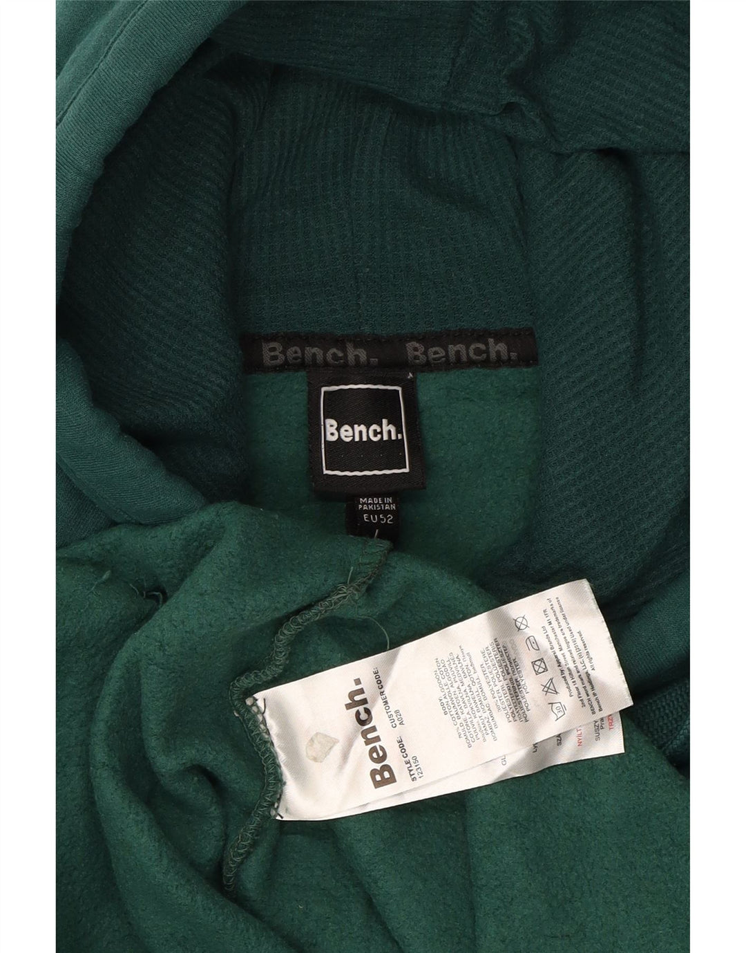 BENCH Masculino com capuz gráfico Jumper EU 52 grande algodão verde