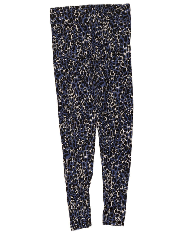 Marks & Spencer Womens Leggings UK 10 Small Blue Animal Print Viscose