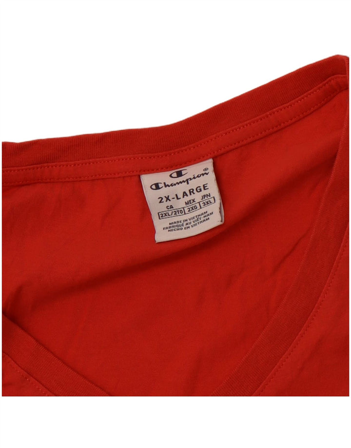 CHAMPION Womens T-Shirt Top UK 20 2XL Red