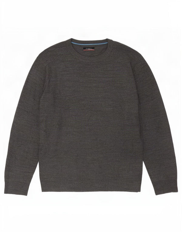 Pierre Cardin Mens Crew Neck Jumper Sweater Large Grey Acrylic