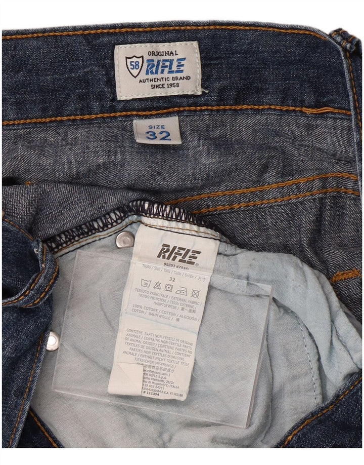RIFLE Straight jeans til mænd W32 L33 blå bomuld