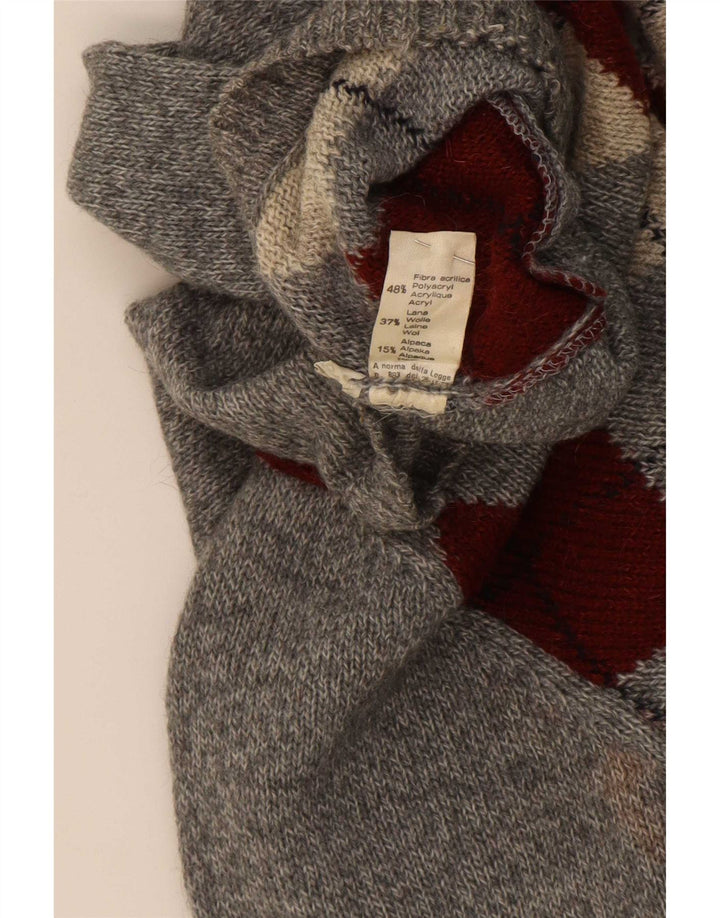 Maglione girocollo da uomo Rodes IT 48 Grigio medio a rombi/diamante