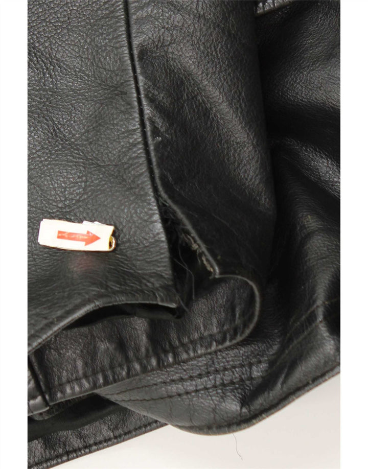 Винтажная мужская кожаная куртка UK 42 XL, черная