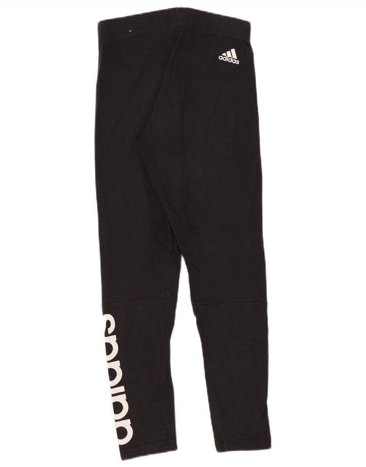 Adidas Womens Graphic Leggings UK 8 Small Black Cotton