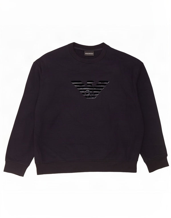 Damska bluza graficzna Emporio Armani Jumper UK 20 2XL Czarny Modal