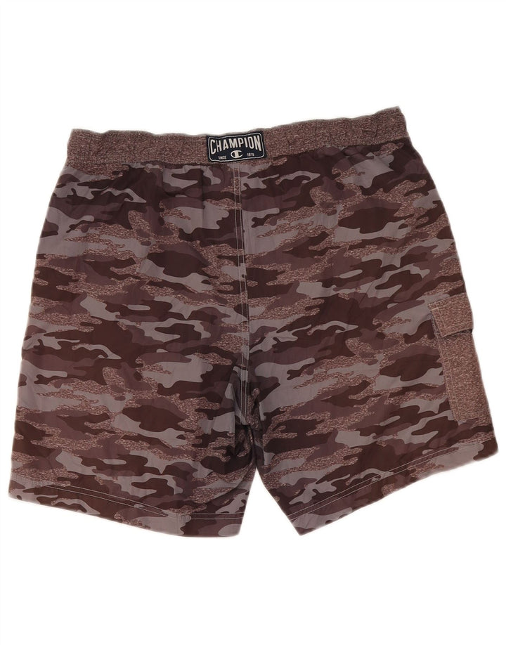 Pantaloncini da bagno da uomo Champion marrone medio mimetico