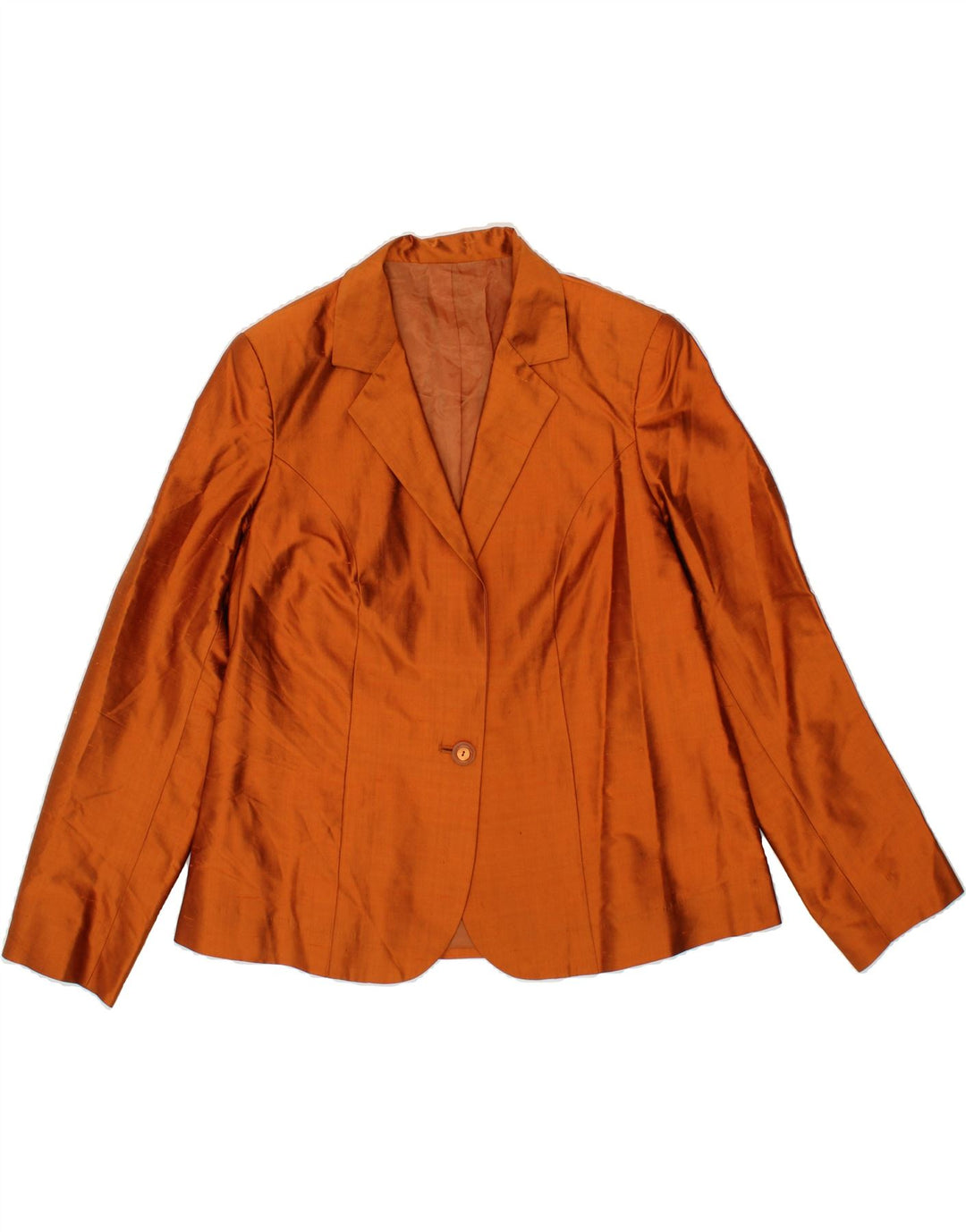 VINTAGE Womens 1 Button Blazer Jacket UK 14 Medium Brown Vintage Vintage and Second-Hand Vintage from Messina Hembry 