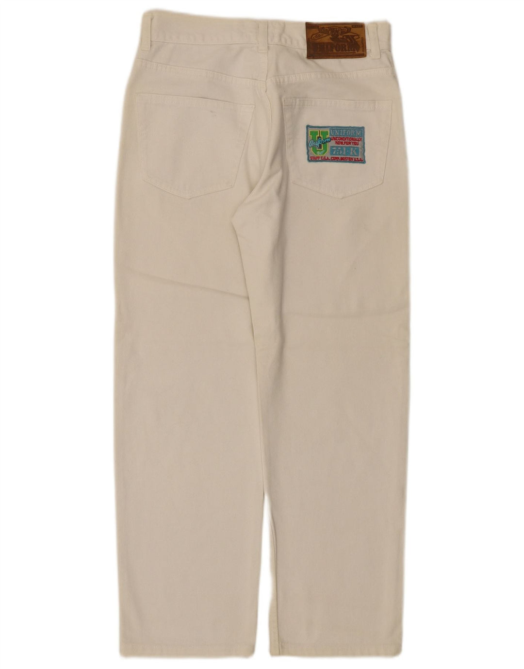 Jeans dritti da donna uniformi W28 L26 bianchi
