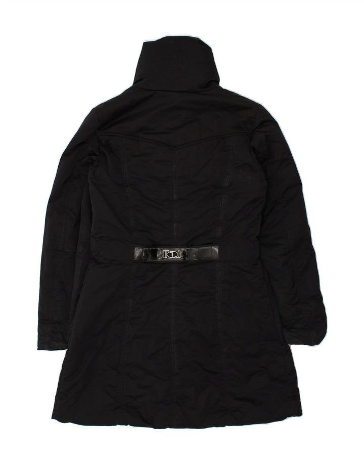 TRUSSARDI JEANS Womens Padded Coat IT 46 Large Black Polyester | Vintage Trussardi Jeans | Thrift | Second-Hand Trussardi Jeans | Used Clothing | Messina Hembry 