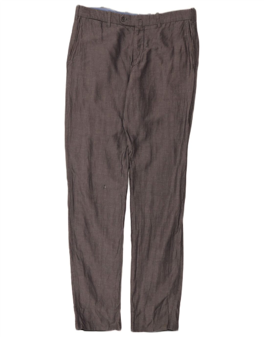 Pantaloni da abito slim da uomo Massimo Dutti EU 42 Large W32 L32 Grigio a spina di pesce