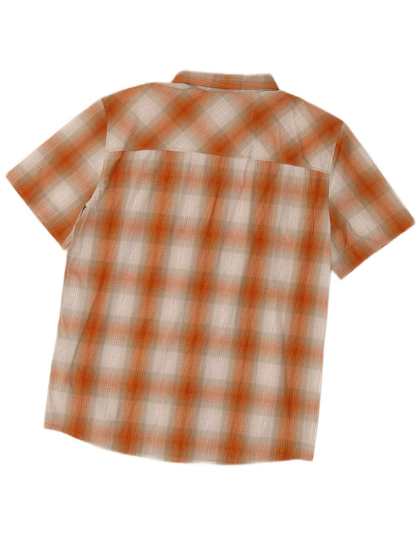 Jack Wolfskin Herre kortærmet skjorte UK 36/38 Medium Orange Ternet bomuld