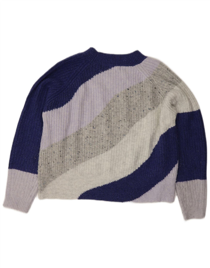 Marks & Spencer Womens Crop Crew Neck Jumper Sweater UK 10 Small Multicolou