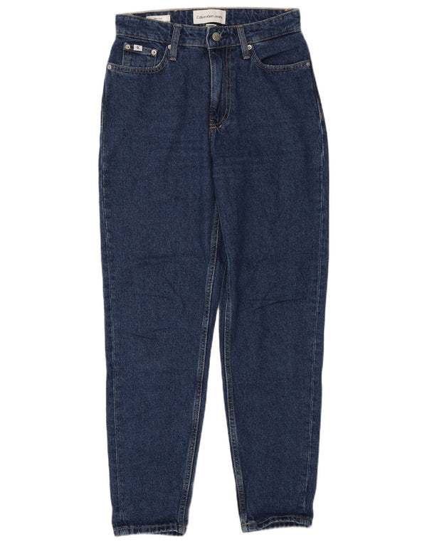 Calvin Klein Damen Mom High Waist Tapered Jeans W26 L28 Blaue Baumwolle