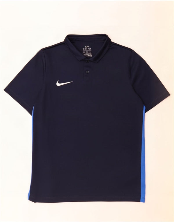 Chłopięca koszulka polo Nike Dri Fit, 13-14 lat, XL, granatowa, z blokami kolorów, poliestrowa