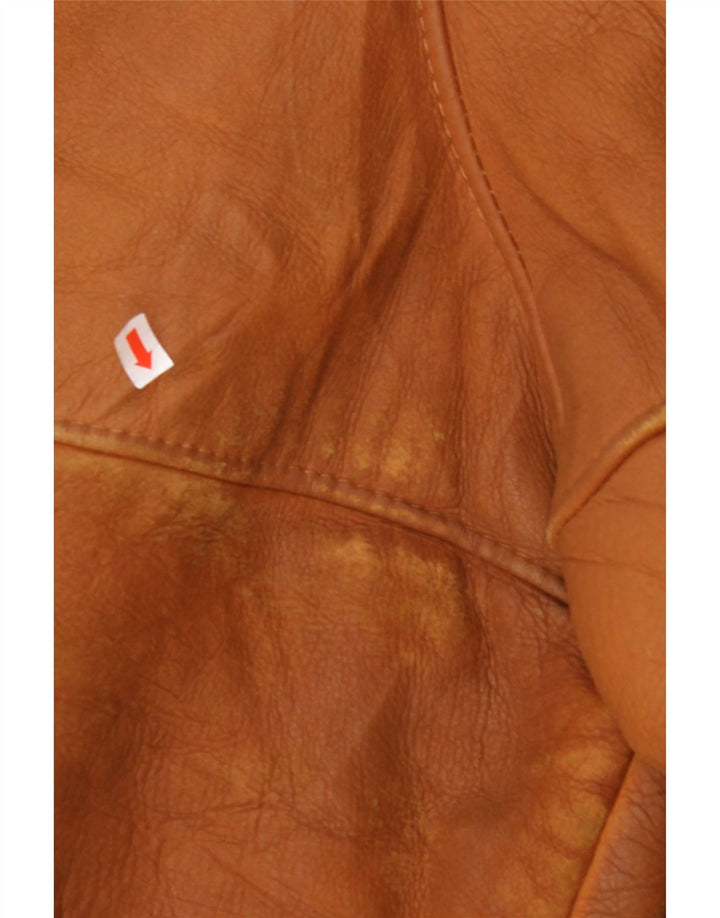 MABRUN Mens Shearling Jacket UK 36 Small Brown Leather