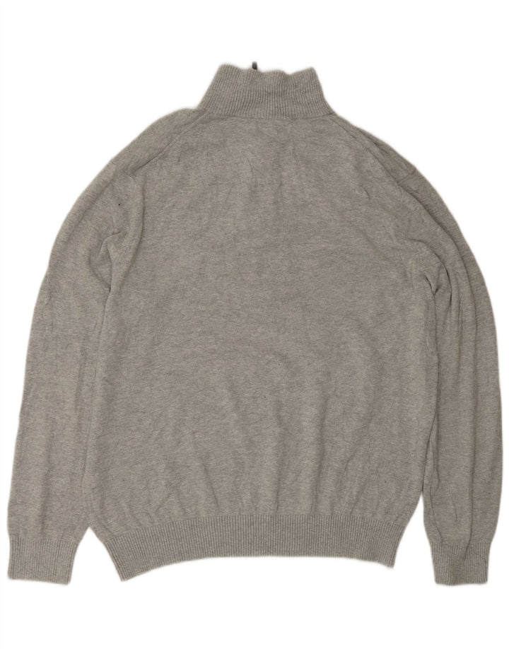 NAUTICA Mens Zip Neck Jumper Sweater Large Grey