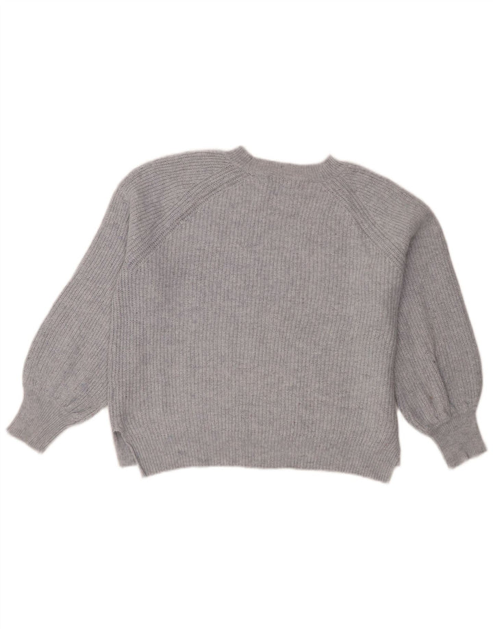 Marks & Spencer Womens Crop Boat Neck Jumper Sweater UK 14 Medium Blue