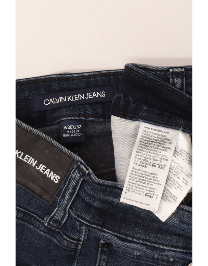 Calvin Klein Womens Slim Jeans W30 L32 Blue Cotton