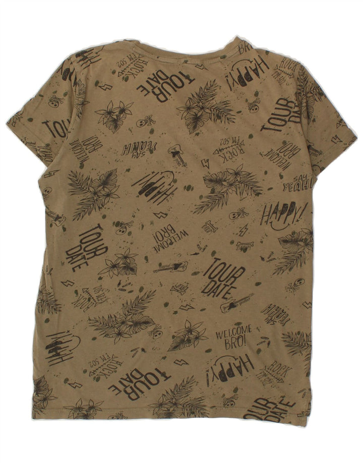 BENETTON Boys Graphic T-Shirt Top 13-14 Years Khaki Vintage Benetton and Second-Hand Benetton from Messina Hembry 