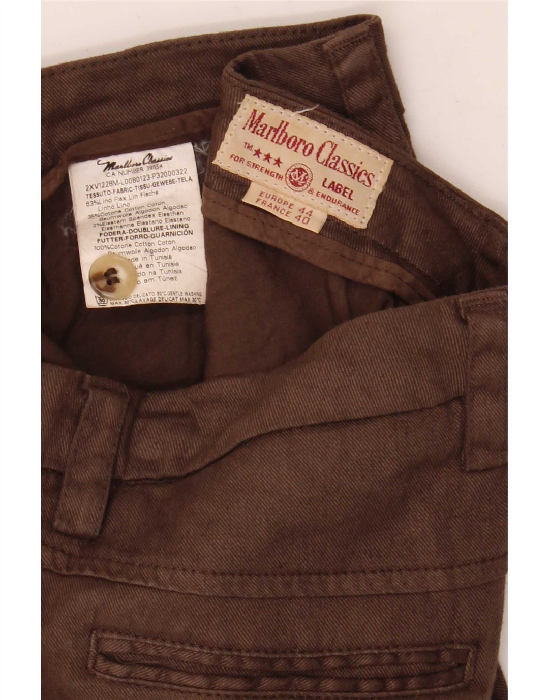 Marlboro Classics Womens Cropped Trousers W30 L24 Brown Linen