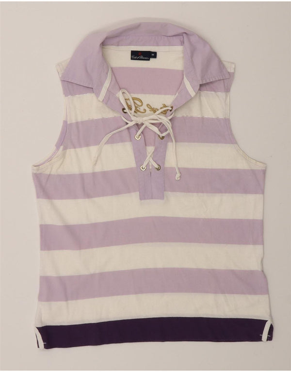 Conte of Florence Polo graphique pour femme UK 14 Rayé violet moyen