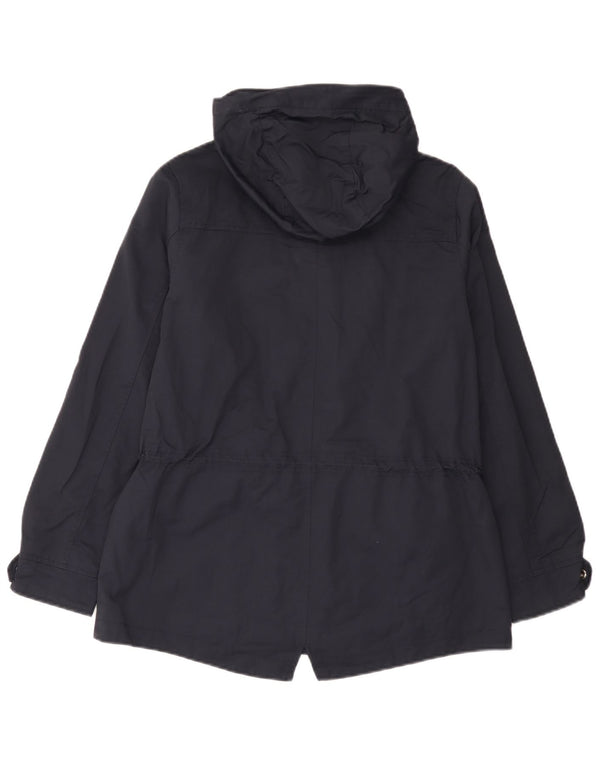 Crew Clothing Chubasquero con capucha de gran tamaño para mujer UK 10 Small Azul marino Algodón