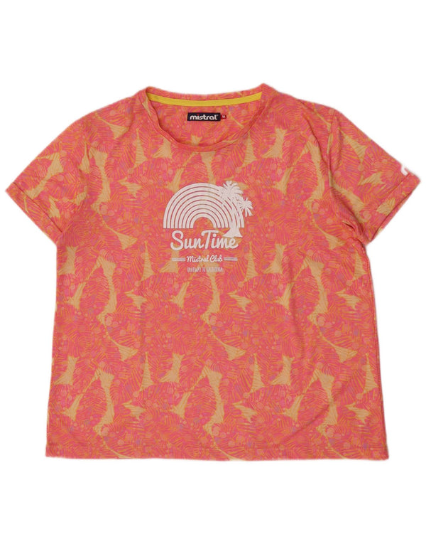 Γυναικείο γραφικό T-Shirt Mistral Top UK 14 Medium Pink Floral