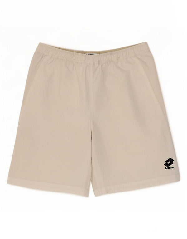 Pantaloncini sportivi da uomo Lotto UK 40/42 Large Poliestere bianco