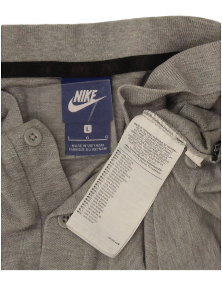 Nike Mens Polo Shirt Large Grey Flecked Cotton