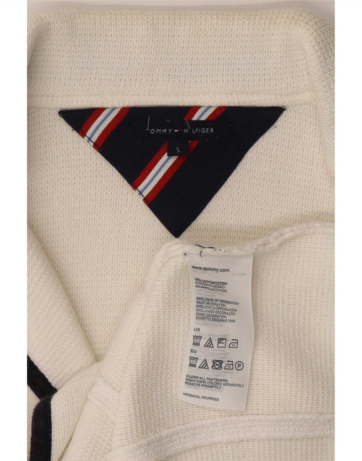 Giacca blazer a 3 bottoni da donna Tommy Hilfiger UK 8 piccola bianca