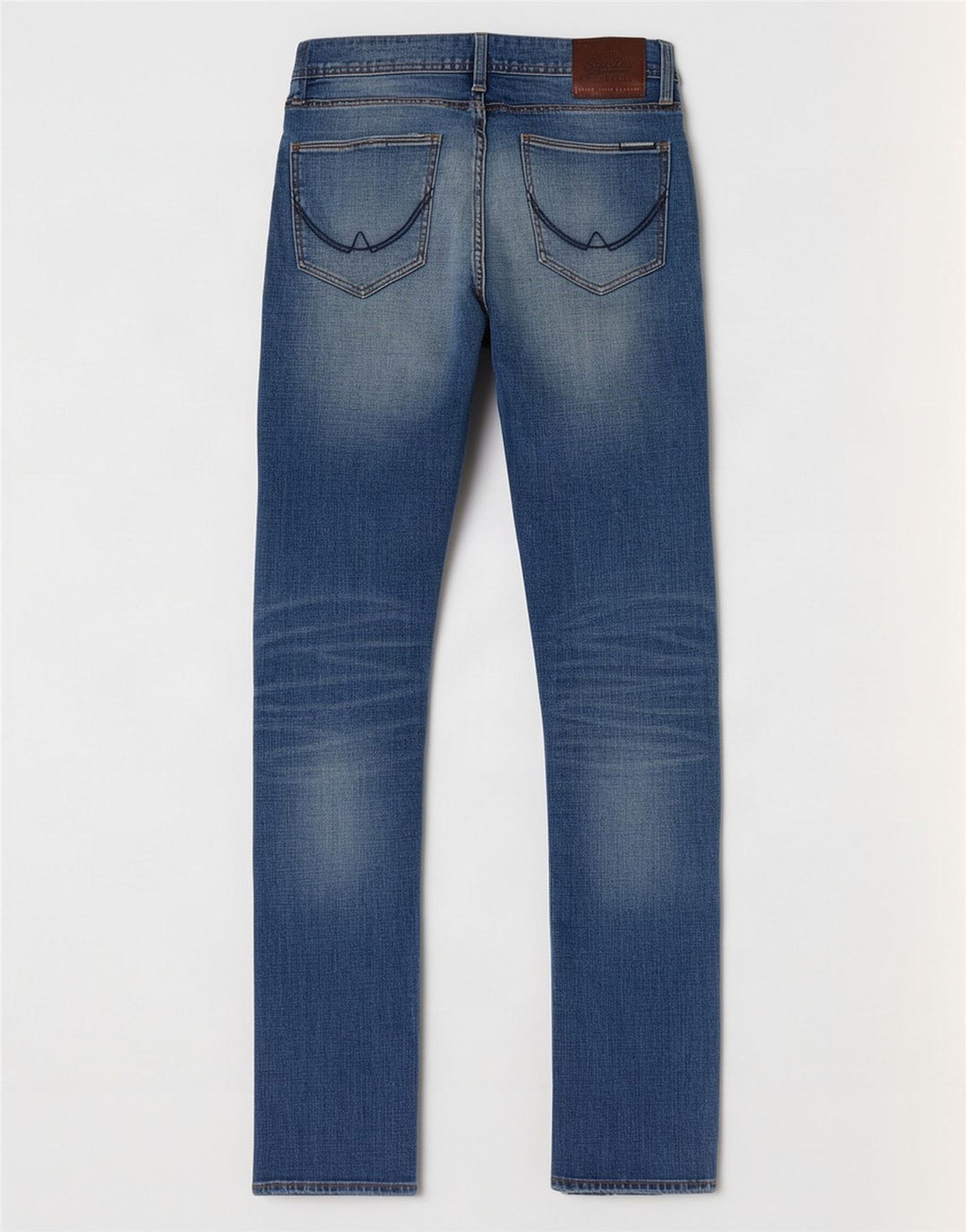 Superdry Herren Corporal Distressed Slim Jeans W31 L32 Blaue Baumwolle