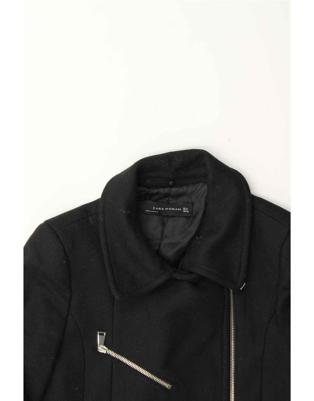 ZARA Womens Overcoat UK 10 Small Black Wool Vintage Zara and Second-Hand Zara from Messina Hembry 