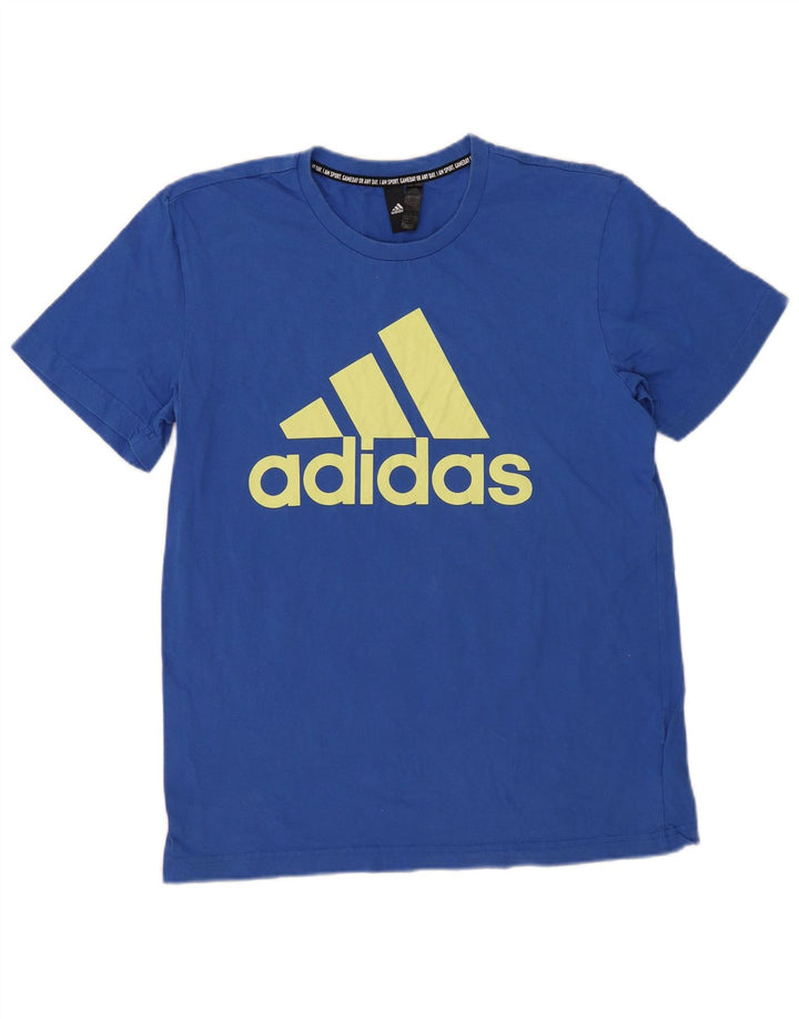 Tricou grafic pentru bărbați Adidas Top, bumbac albastru mediu