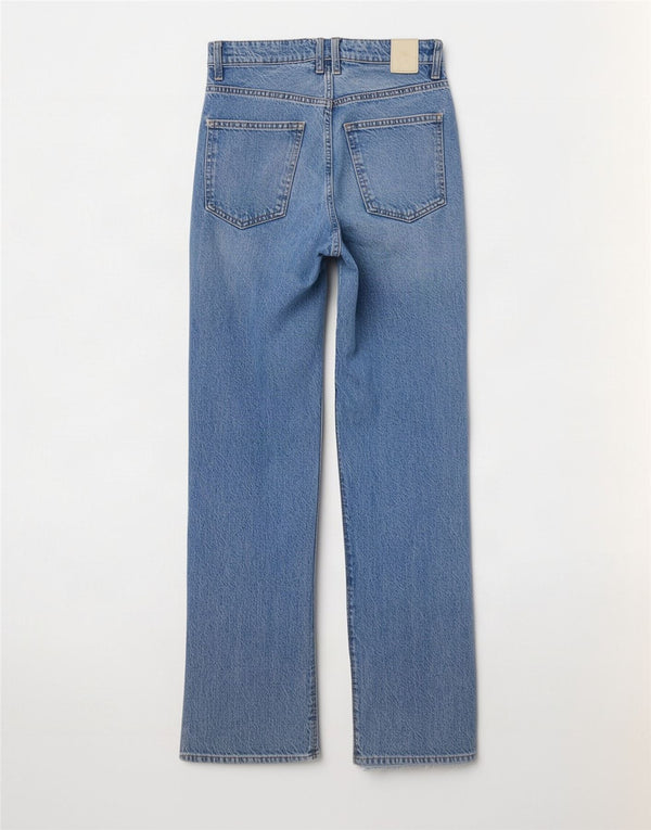 Zara Jean droit femme EU 38 Small W28 L29 coton bleu