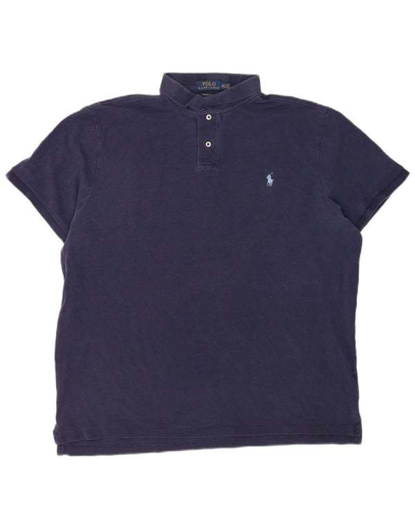 Polo Ralph Lauren Herren Custom Slim Fit Poloshirt 2XL Marineblau Baumwolle