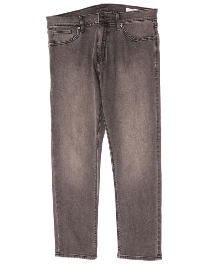 Marks & Spencer Mens Slim Jeans W34 L29 Grey Cotton
