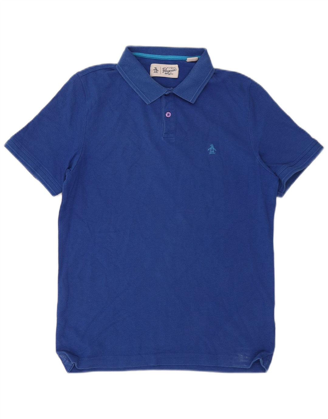 Penguin Mens Polo Shirt Medium Blue Cotton
