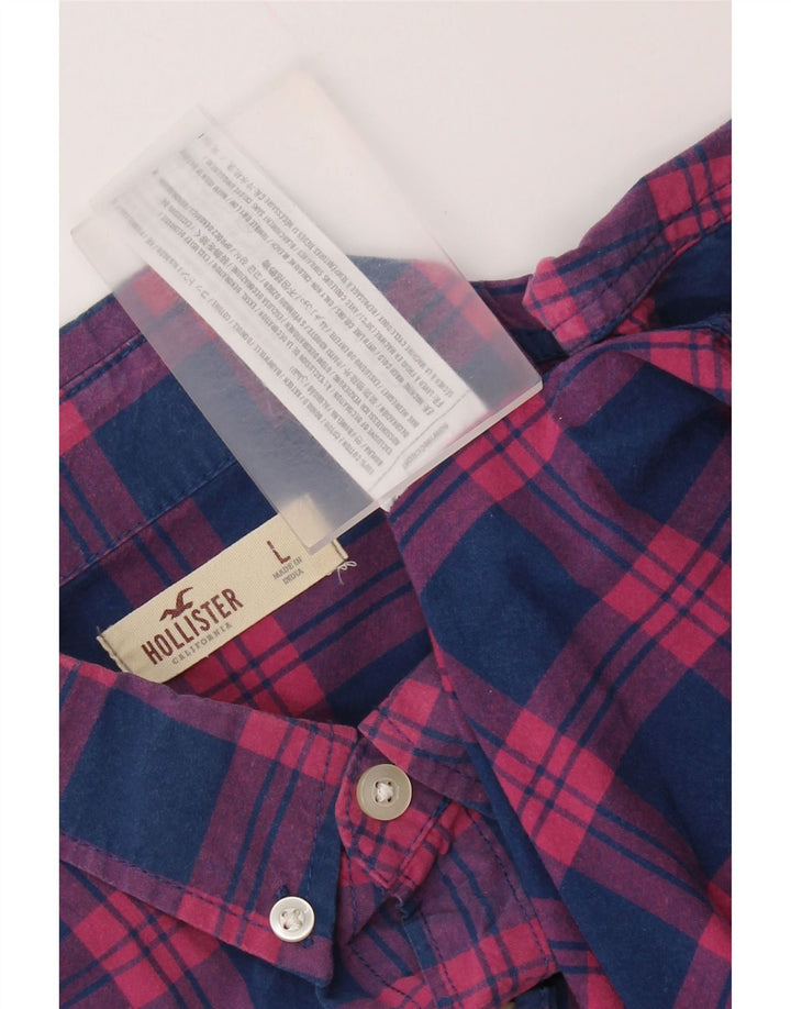 HOLLISTER Mens Shirt Large Blue Check Cotton