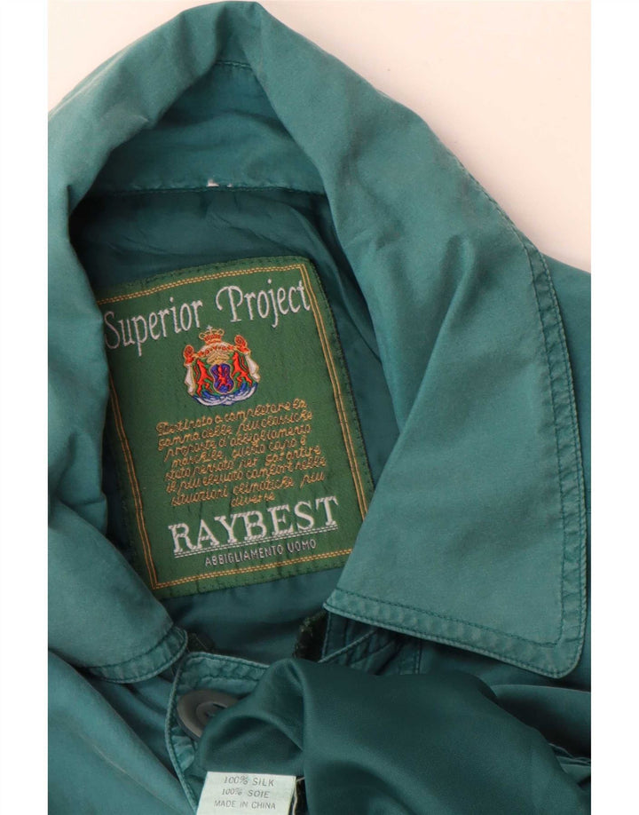Raybest Herre Bomber Jacket UK 40 Large Blue Silk