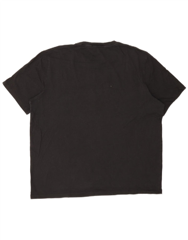 FRED PERRY Mens Graphic T-Shirt Top 2XL Black Cotton