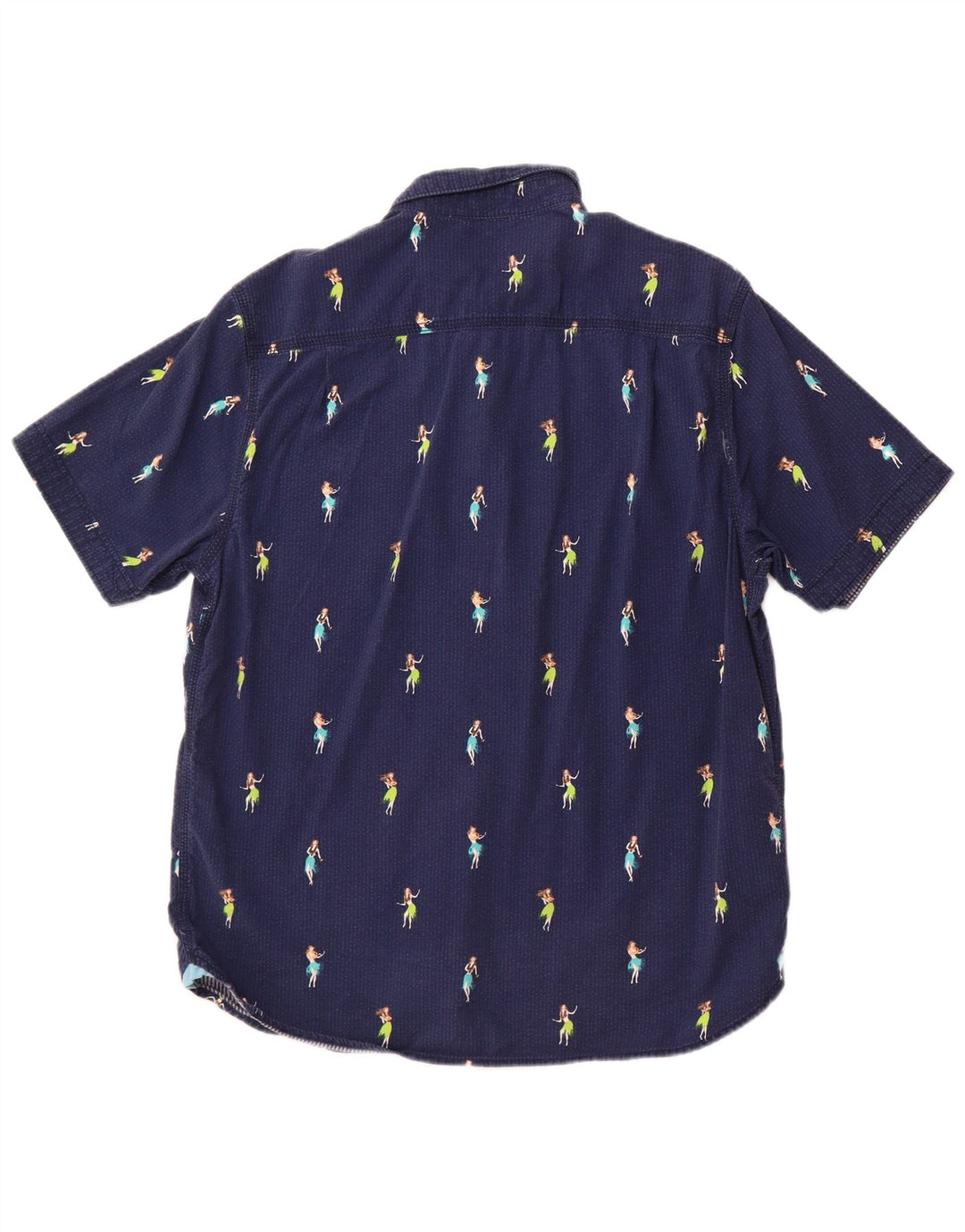 Tommy Bahama Mens Abstract Pattern Shirt Medium Navy Blue Cotton