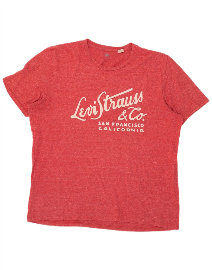 Levi's Mens Graphic T-Shirt Top XL Red Flecked