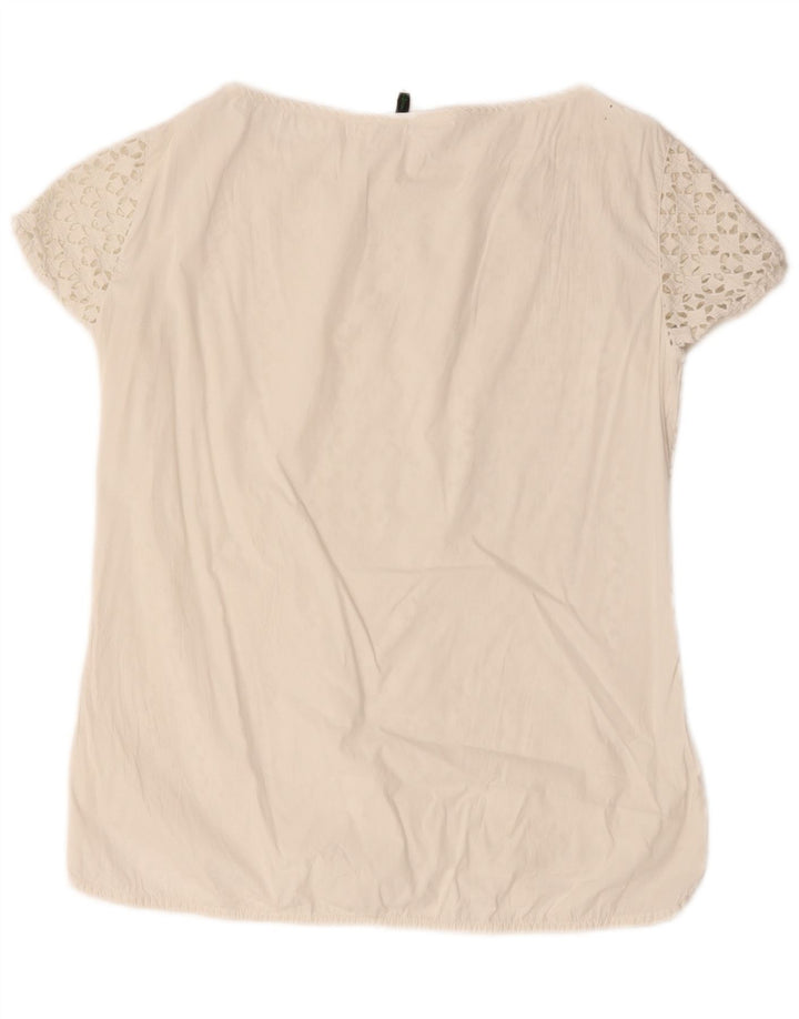 Benetton Womens Blouse Top UK 14 Medium White