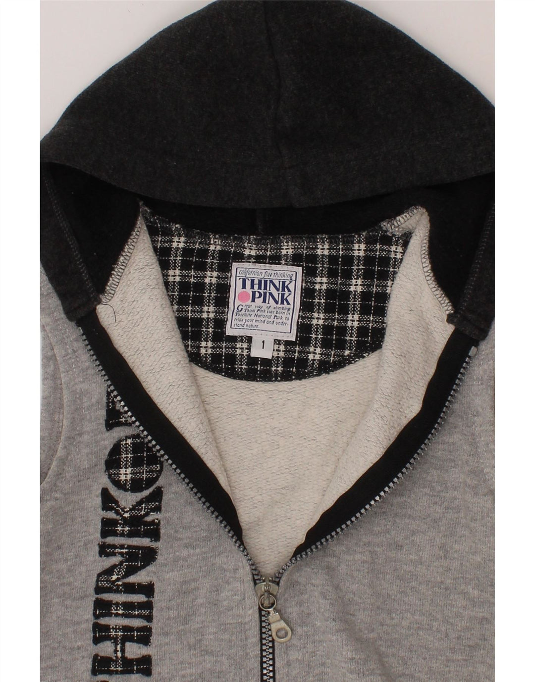 THINK PINK Baby Boys Graphic Zip Hoodie Sweater 9-12 Months Grey Vintage Think Pink and Second-Hand Think Pink from Messina Hembry 